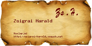 Zsigrai Harald névjegykártya